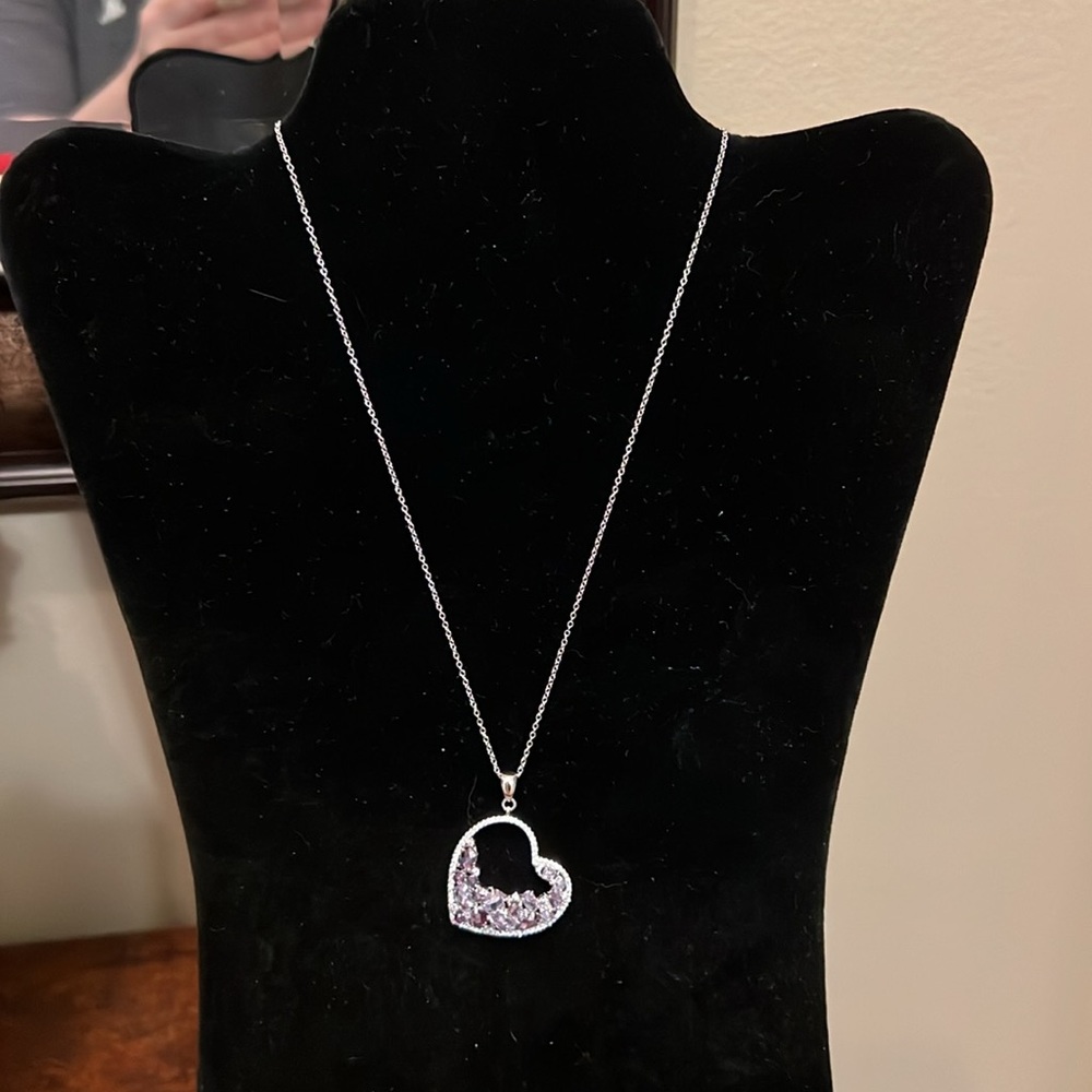 Genevive Heart Necklace in Silver